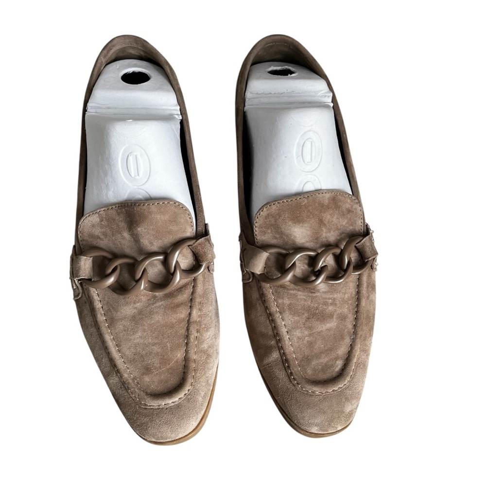 Steve Madden 8.5 Women Leather Tan Loafers Chain Y2K Academia Classic Preppy - Picture 3 of 10